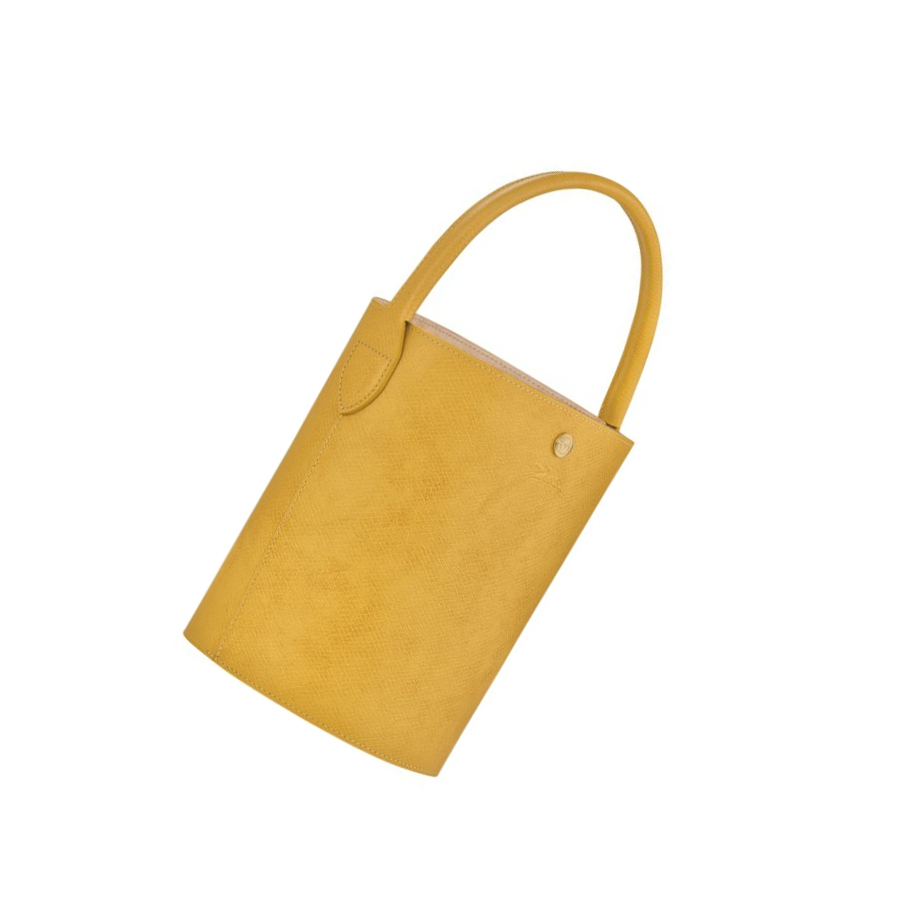 Longchamp Cuir De Russie Donna Borse A Mano Gialle | NKRW-37062