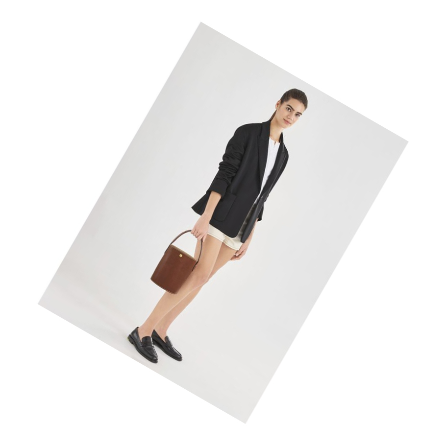 Longchamp Cuir De Russie Donna Borse A Mano Marroni | NOXC-95378