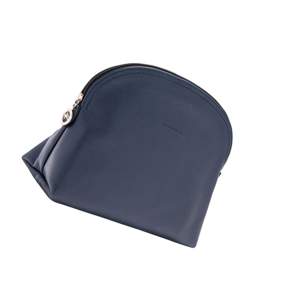 Longchamp Le Foulonné Uomo Borse Da Toilette Blu Marino | DQRW-29314