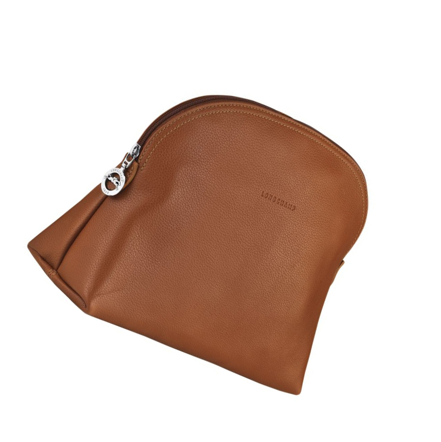 Longchamp Le Foulonné Uomo Borse Da Toilette Marroni | TRDP-50324
