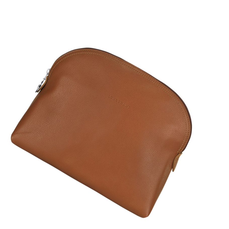 Longchamp Le Foulonné Uomo Borse Da Toilette Marroni | TRDP-50324