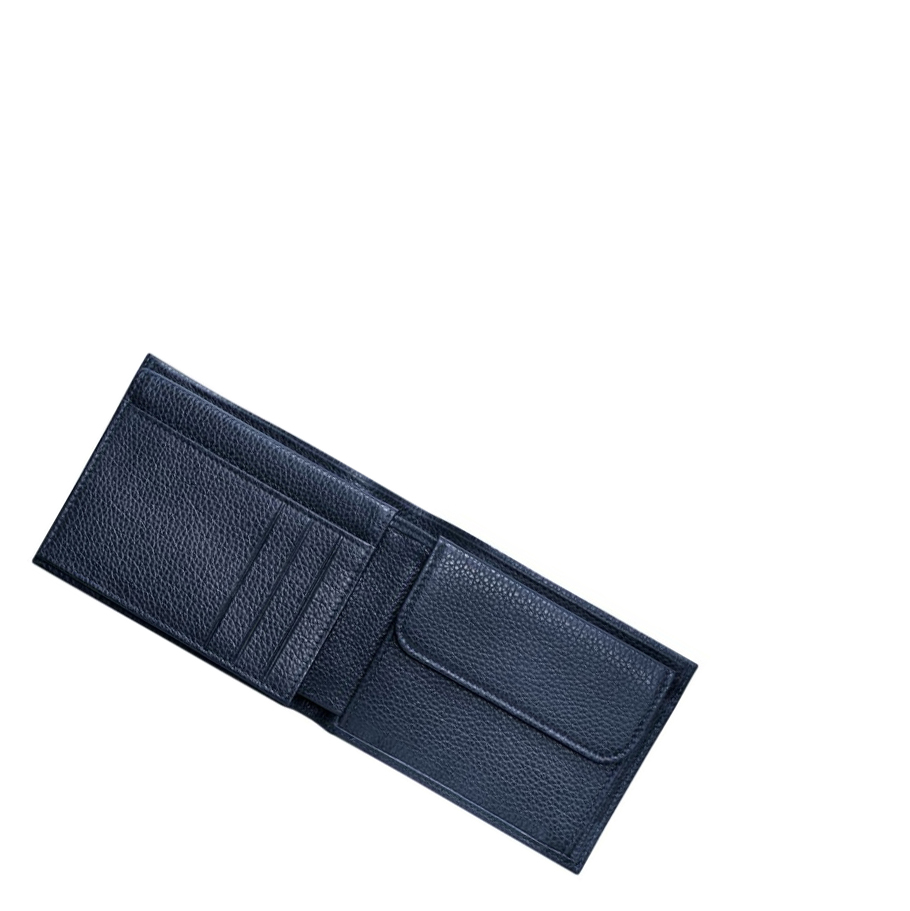 Longchamp Le Foulonné Uomo Portafogli Blu Marino | YAOS-03195
