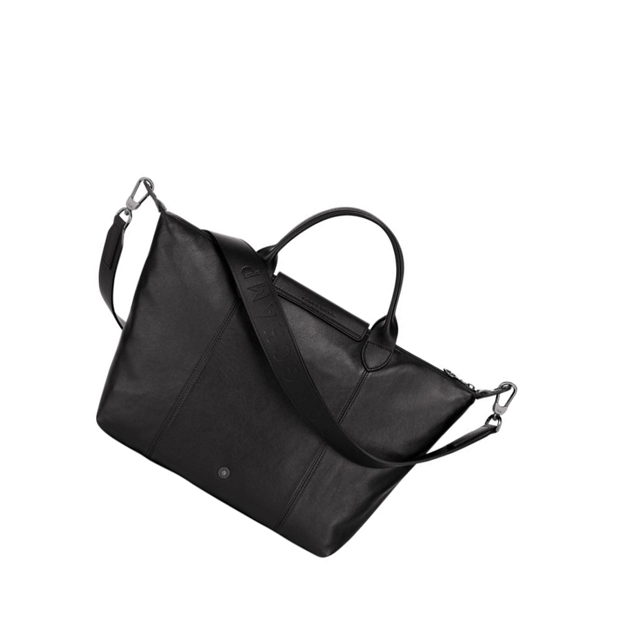 Longchamp Le Pliage Cuir M Donna Borse A Mano Nere | IYFE-05961