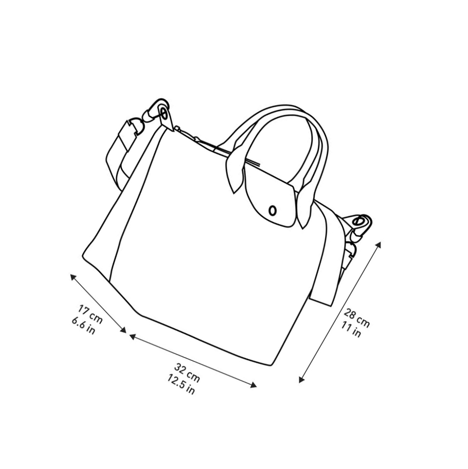 Longchamp Le Pliage Lgp M Donna Borse A Mano Nere Bianche | XQZF-28153