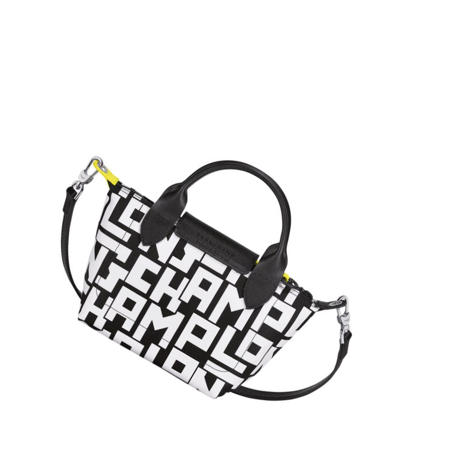 Longchamp Le Pliage Lgp XS Donna Borse A Mano Nere Bianche | PKGT-64589