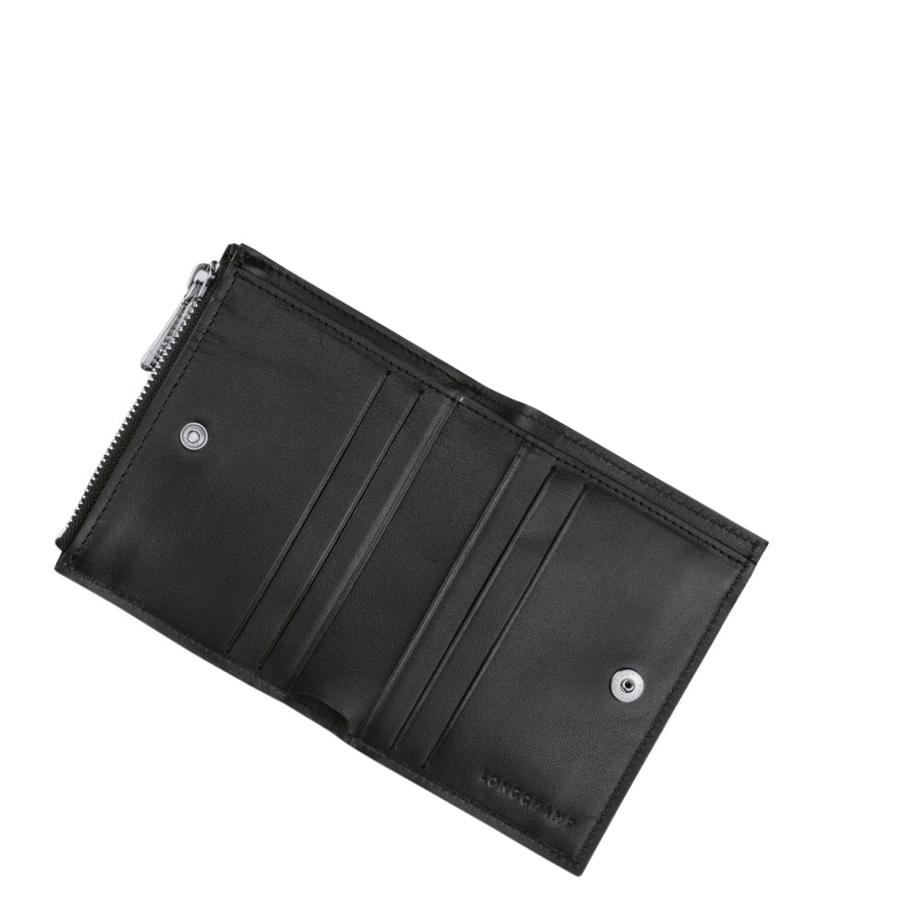 Longchamp Roseau Donna Portafogli Nere | MHOI-94873