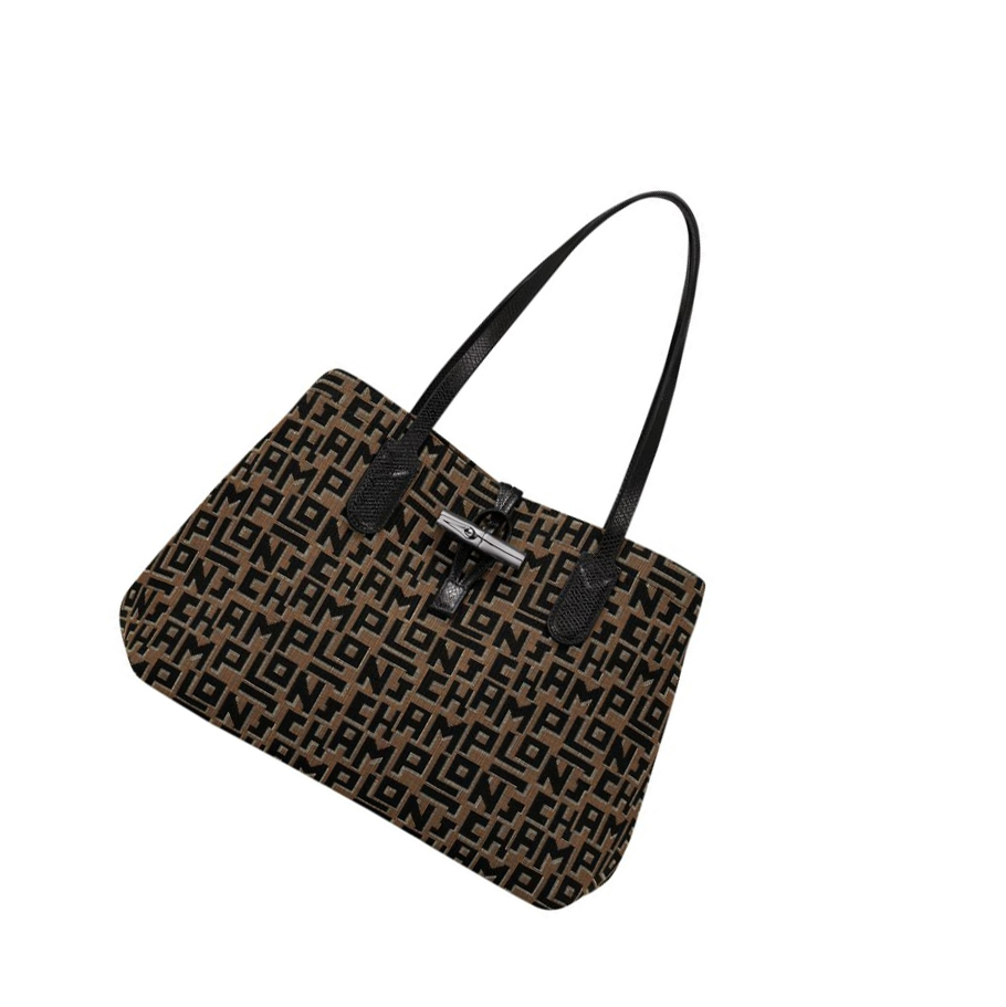 Longchamp Roseau Essential Lgp M Donna Borse A Tracolla Marroni Nere | CKQA-08271