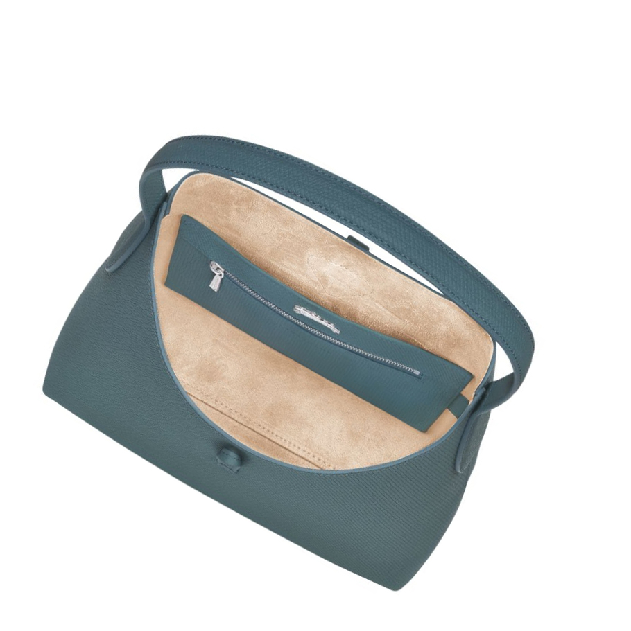 Longchamp Roseau M Donna Borse A Tracolla Blu | MHZK-49768