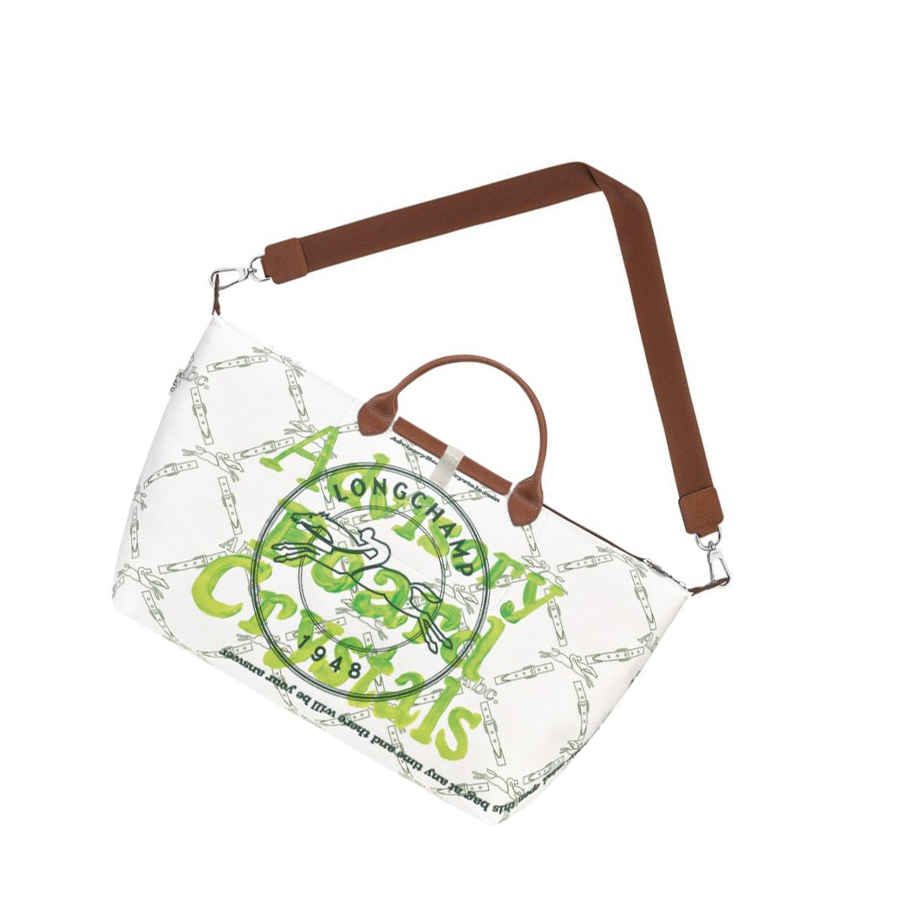 Longchamp X Abc Highart For Hs Donna Borse Da Viaggio Bianche Verdi | OICJ-43071
