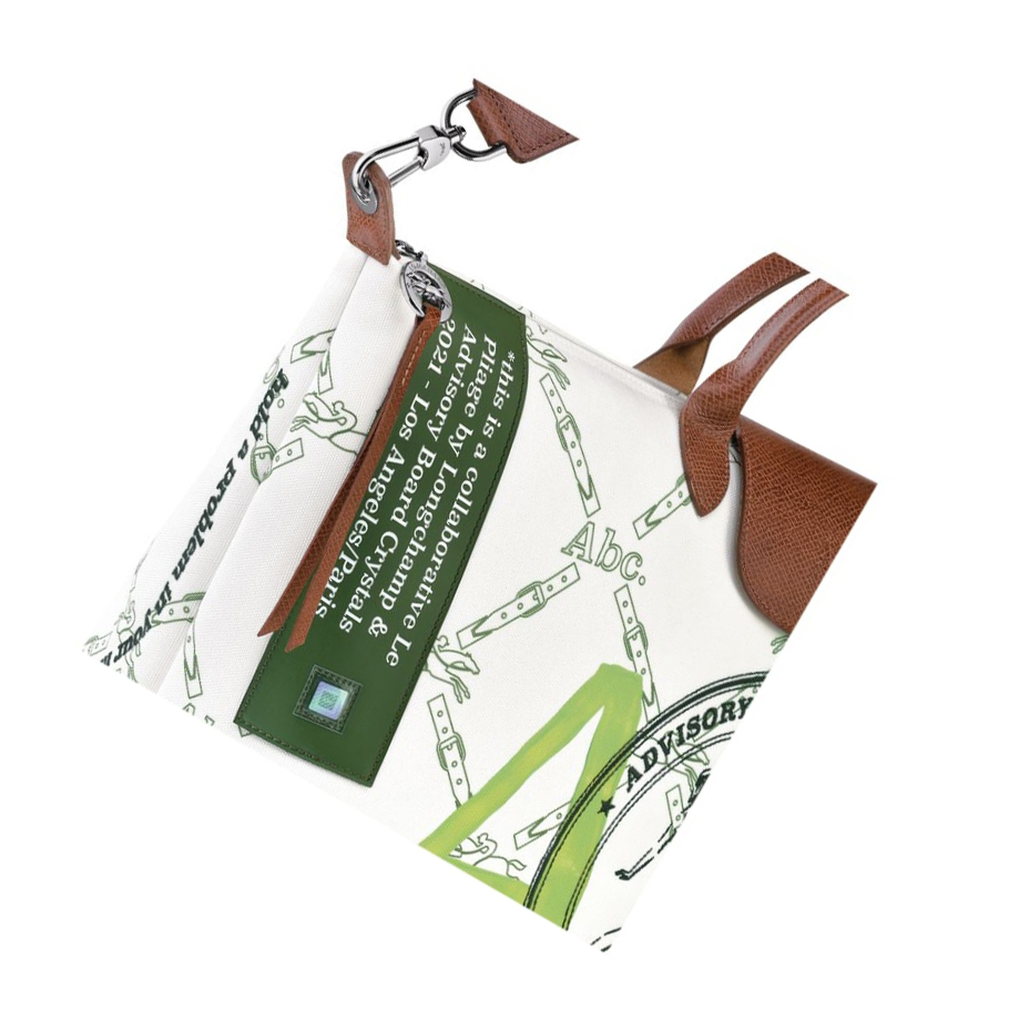 Longchamp X Abc Highart For Hs Donna Borse Da Viaggio Bianche Verdi | OICJ-43071