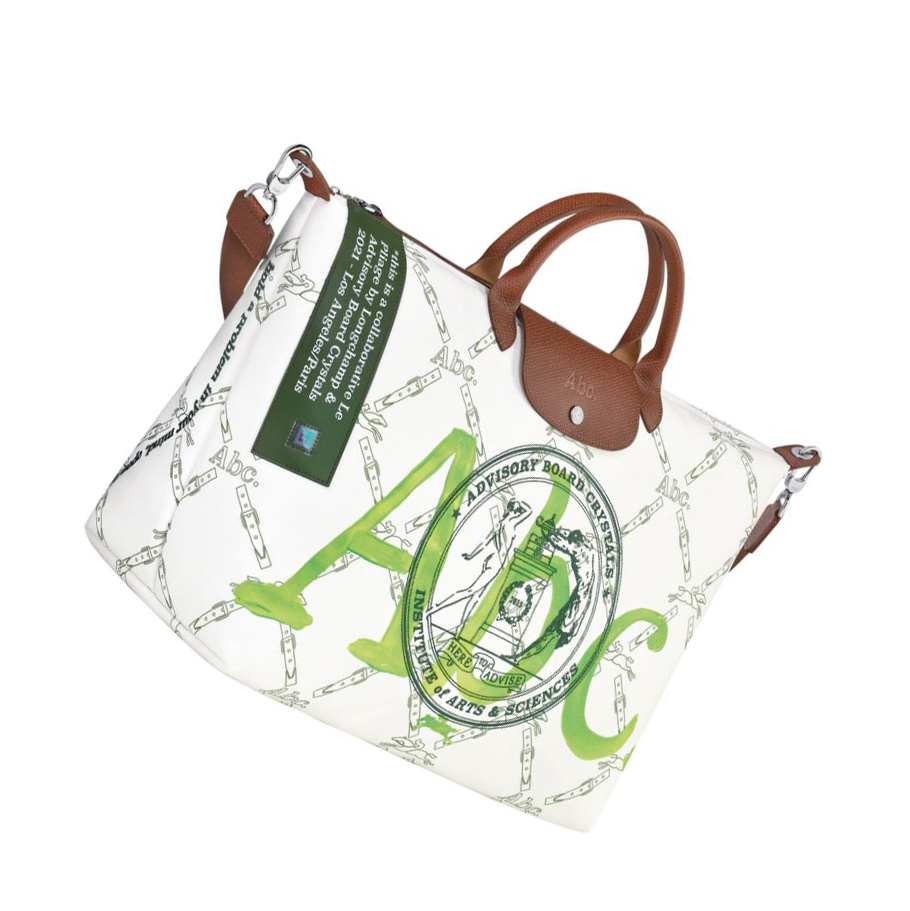 Longchamp X Abc Highart For Hs Donna Borse Da Viaggio Bianche Verdi | OICJ-43071