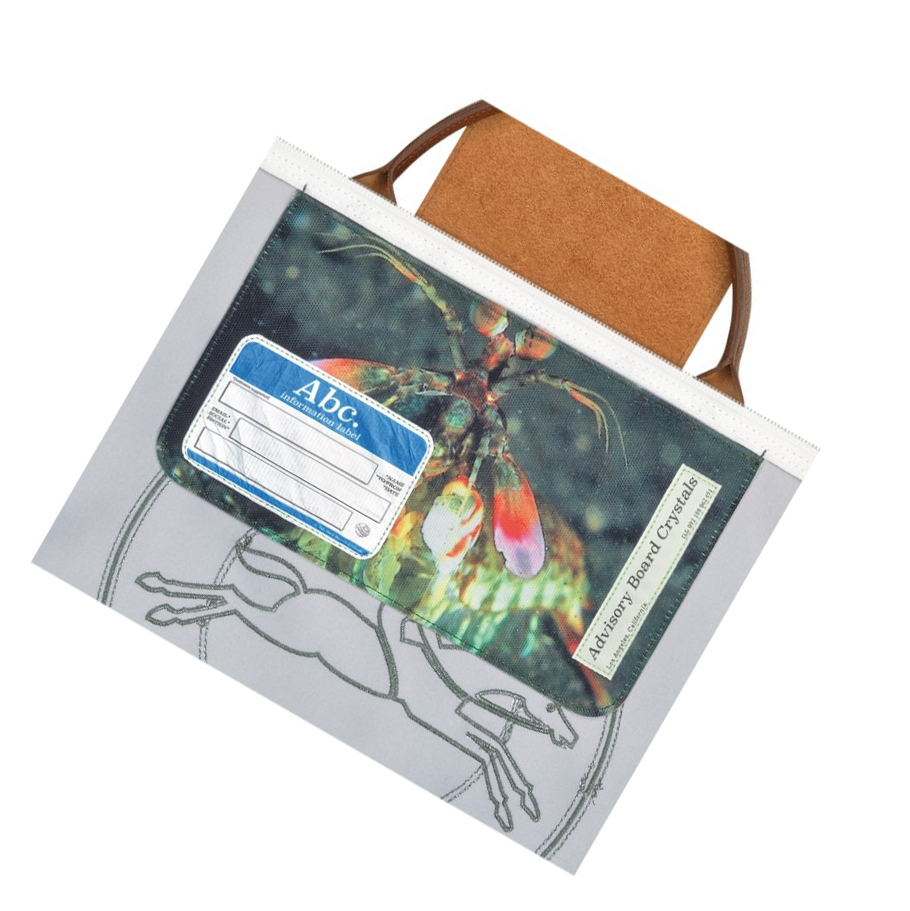 Longchamp X Abc Highart For Hs Donna Borse Da Viaggio Bianche Verdi | OICJ-43071